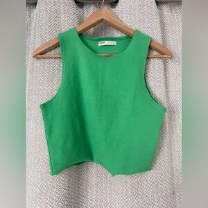 Pull&Bear Green Tank Top, M